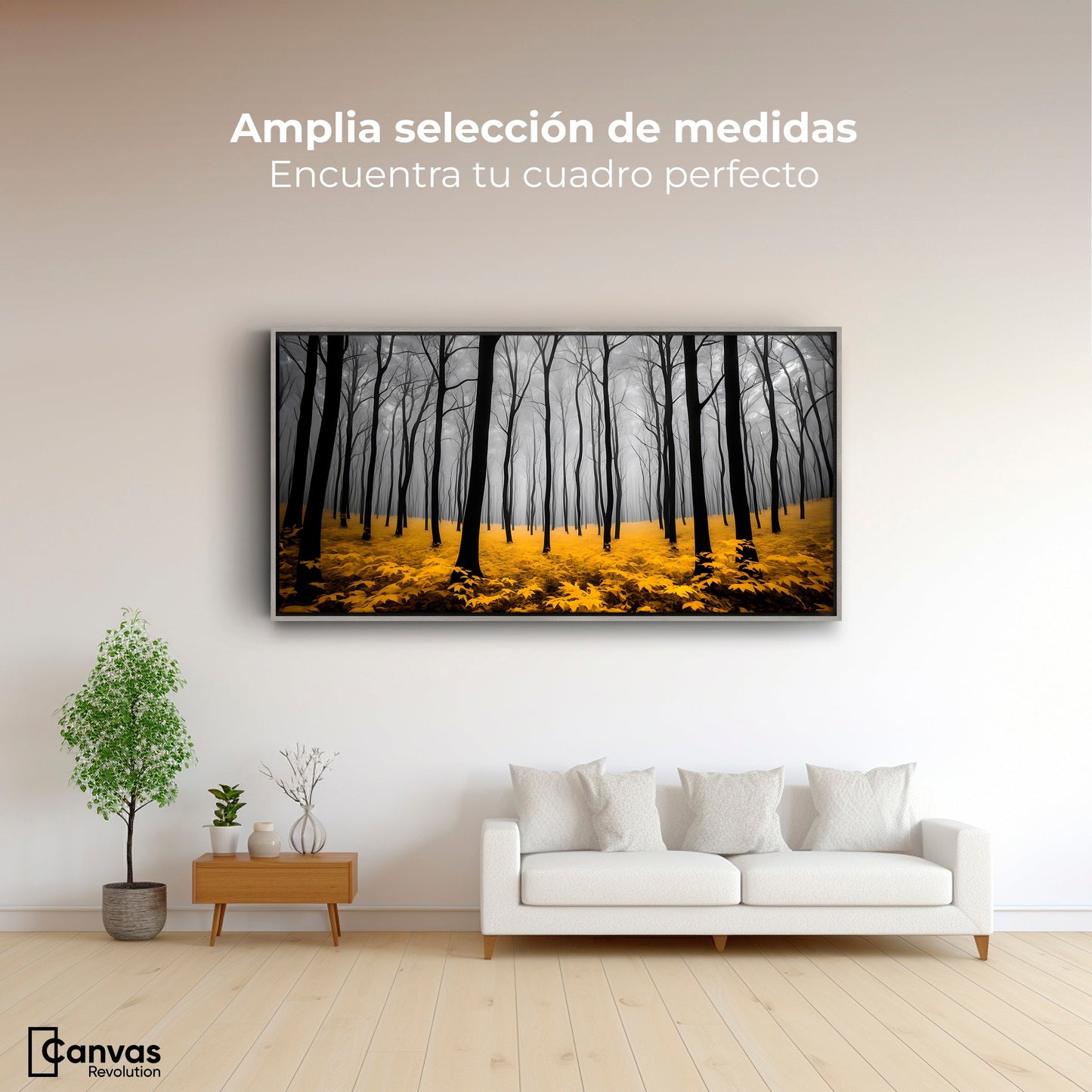 Cuadros Decorativos Canvas Revolution | Amarillo Natural | Montaje3