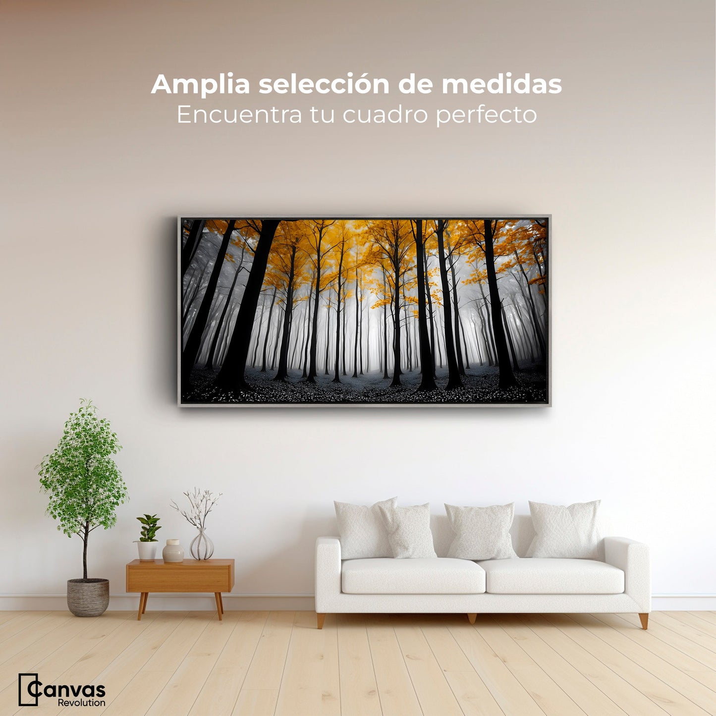 Cuadros Decorativos Canvas Revolution | Amarillo Silente | Montaje3