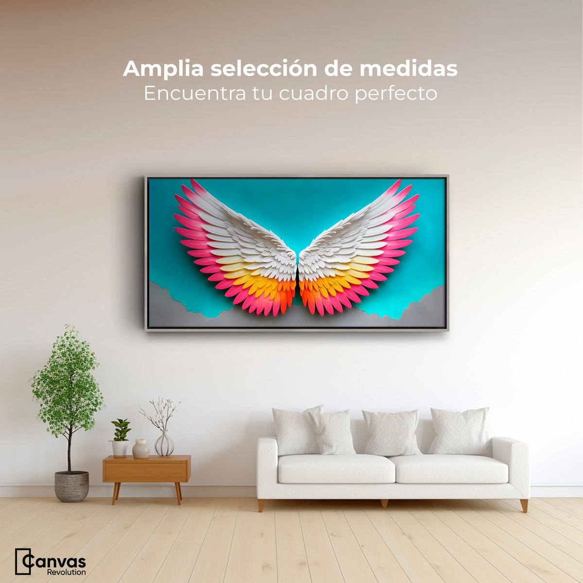 Cuadros Decorativos Canvas Revolution | Angel Alas De Paz | Montaje3
