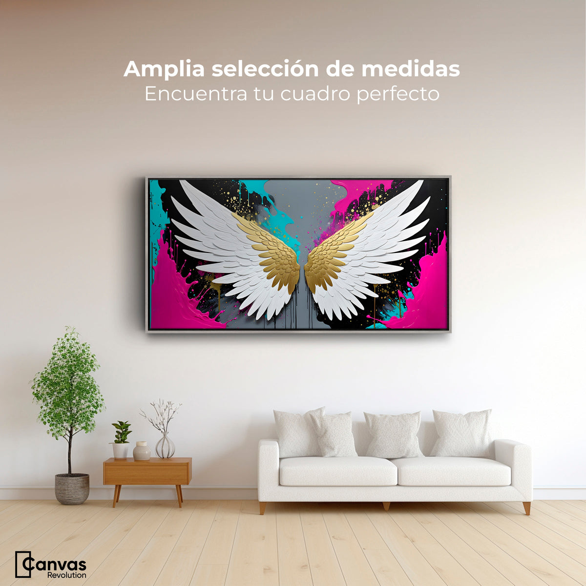 Cuadros Decorativos Canvas Revolution | Angel Protector | Montaje3