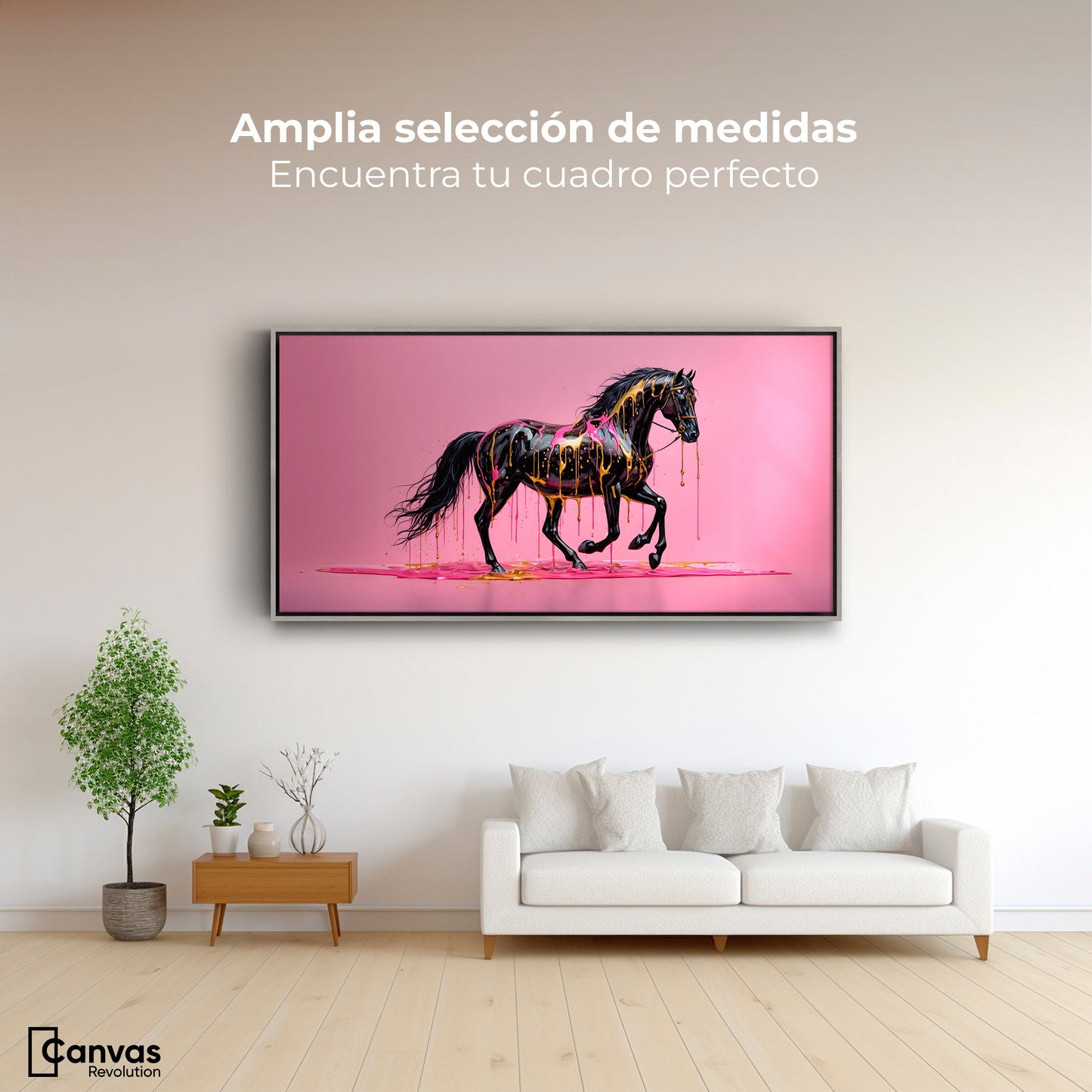 Cuadros Decorativos Canvas Revolution | Arte Equino Moderno | Montaje3