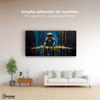 Cuadros Decorativos Canvas Revolution | Astronauta Dorado | Montaje3