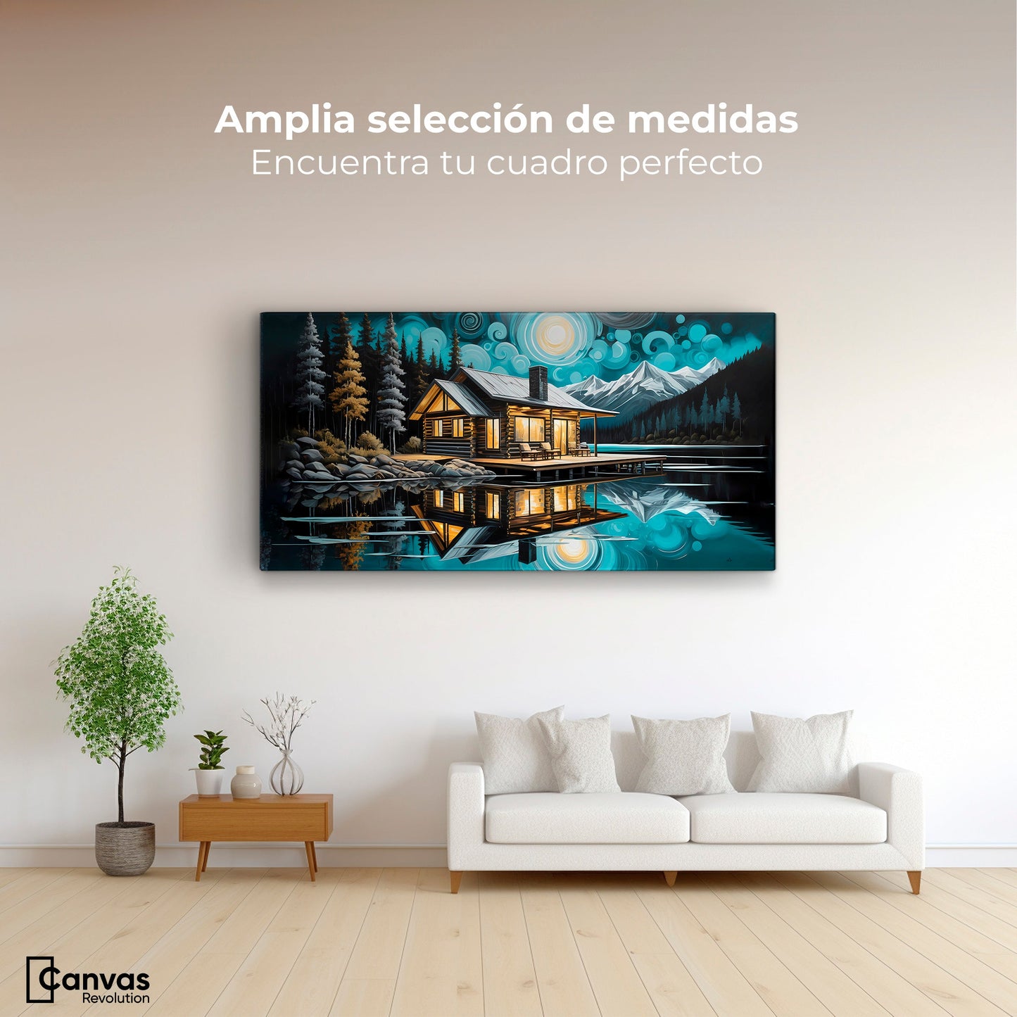 Cuadros Decorativos Canvas Revolution | Cabana En Calma | Montaje3