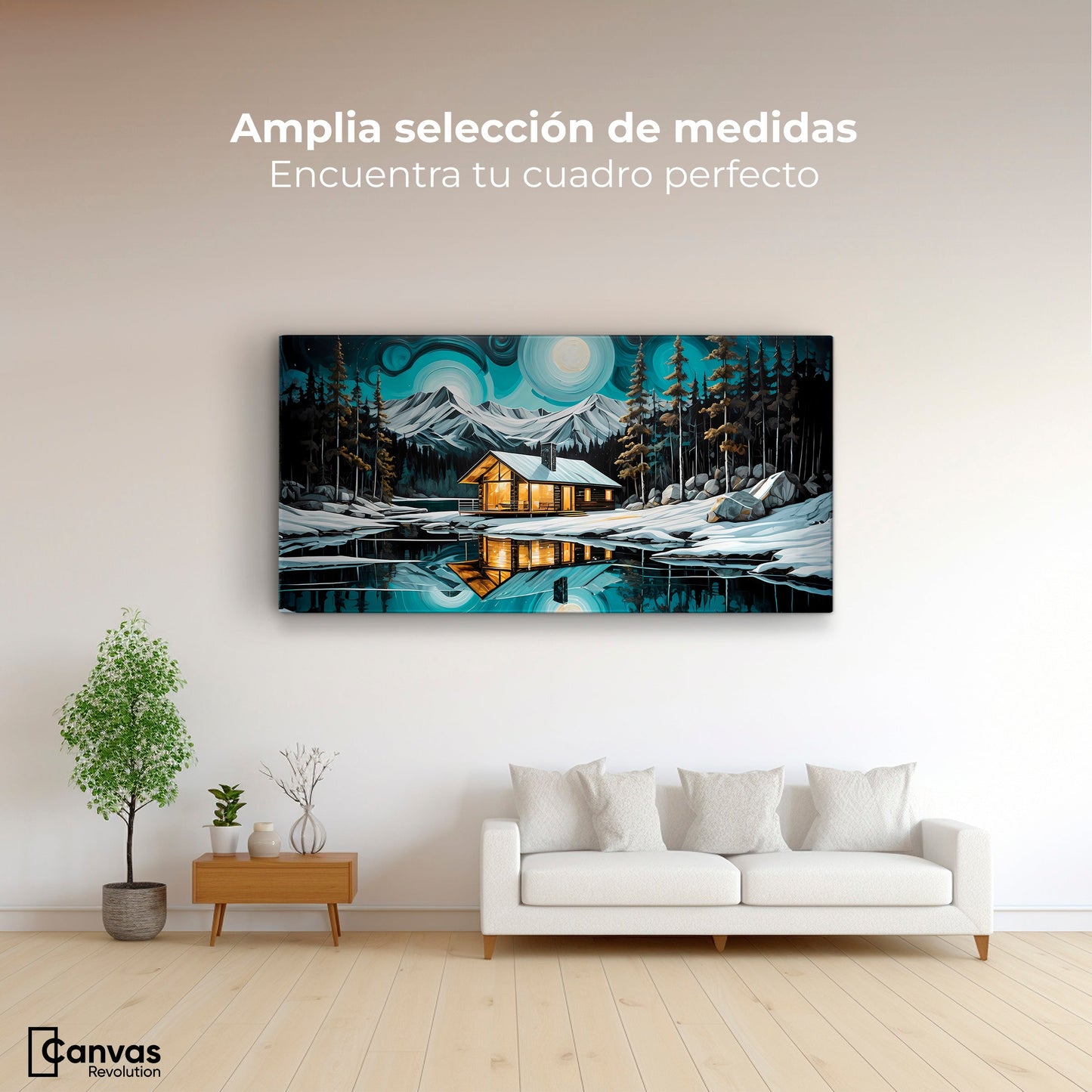 Cuadros Decorativos Canvas Revolution | Cabana Y Reflejo | Montaje3