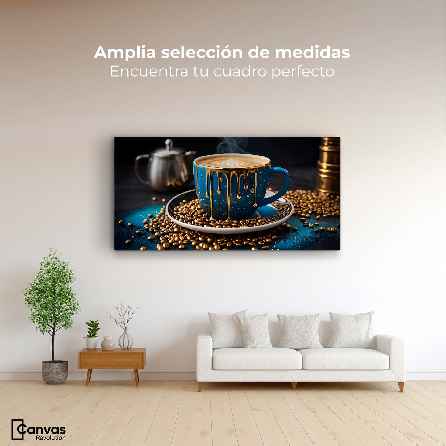 Cuadros Decorativos Canvas Revolution | Cafe Azul Celestial | Montaje3
