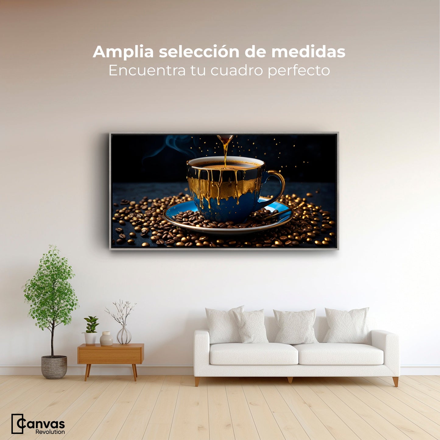 Cuadros Decorativos Canvas Revolution | Cafe Azul Zafiro | Montaje3