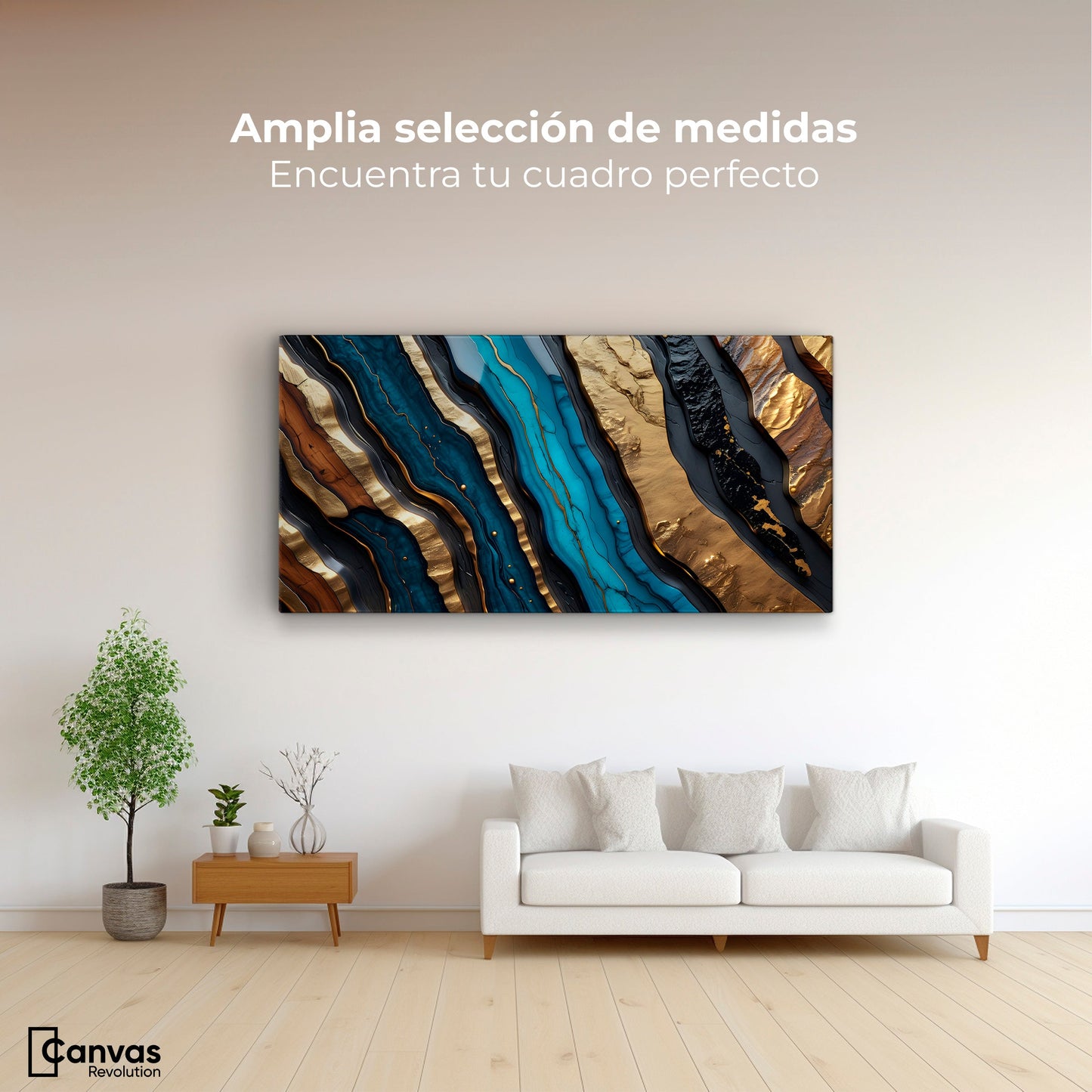 Cuadros Decorativos Canvas Revolution | Cascadas Turquezas | Montaje3