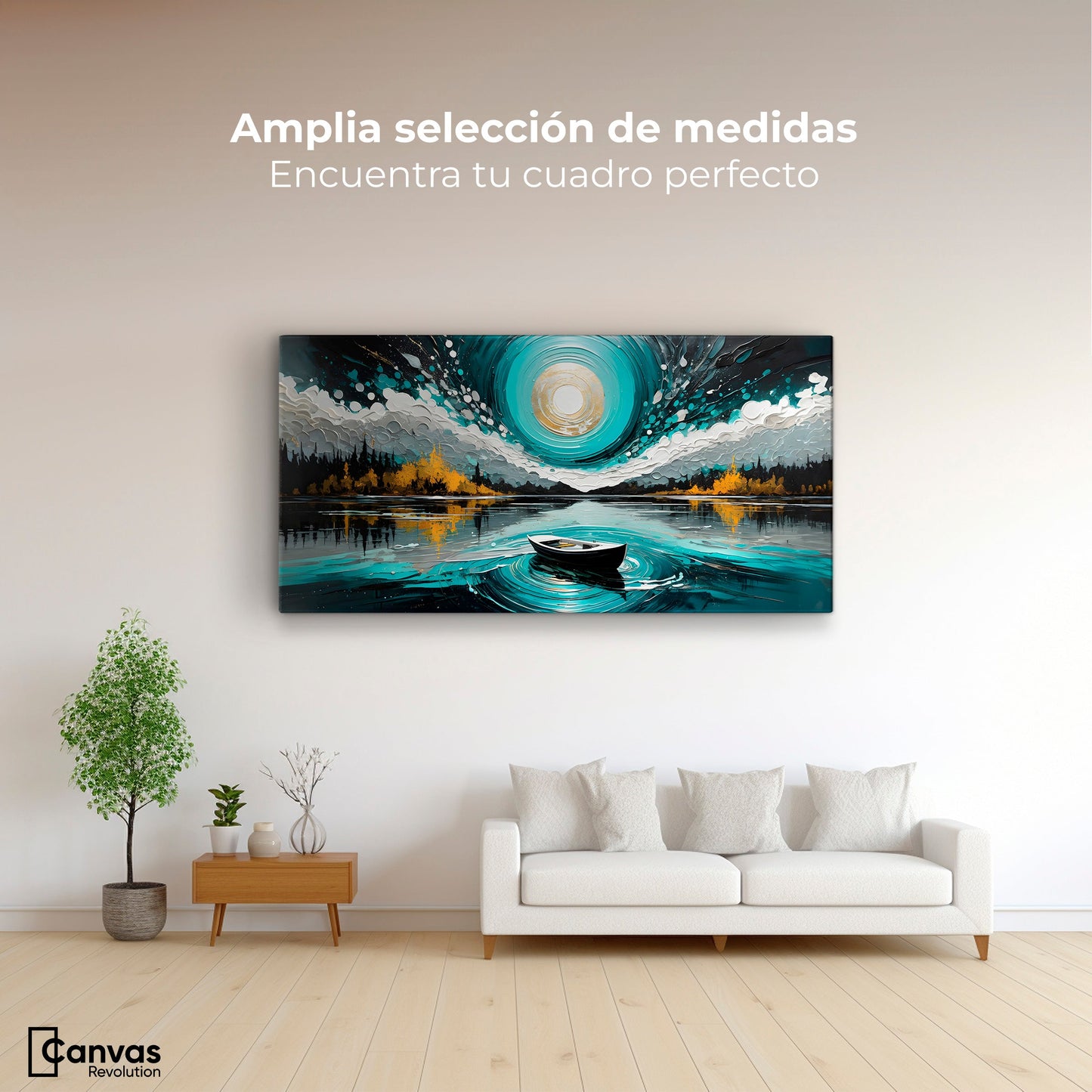 Cuadros Decorativos Canvas Revolution | Cielo En El Lago | Montaje3