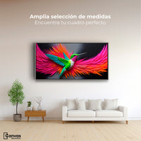 Cuadros Decorativos Canvas Revolution | Colibri Arcoiris | Montaje3