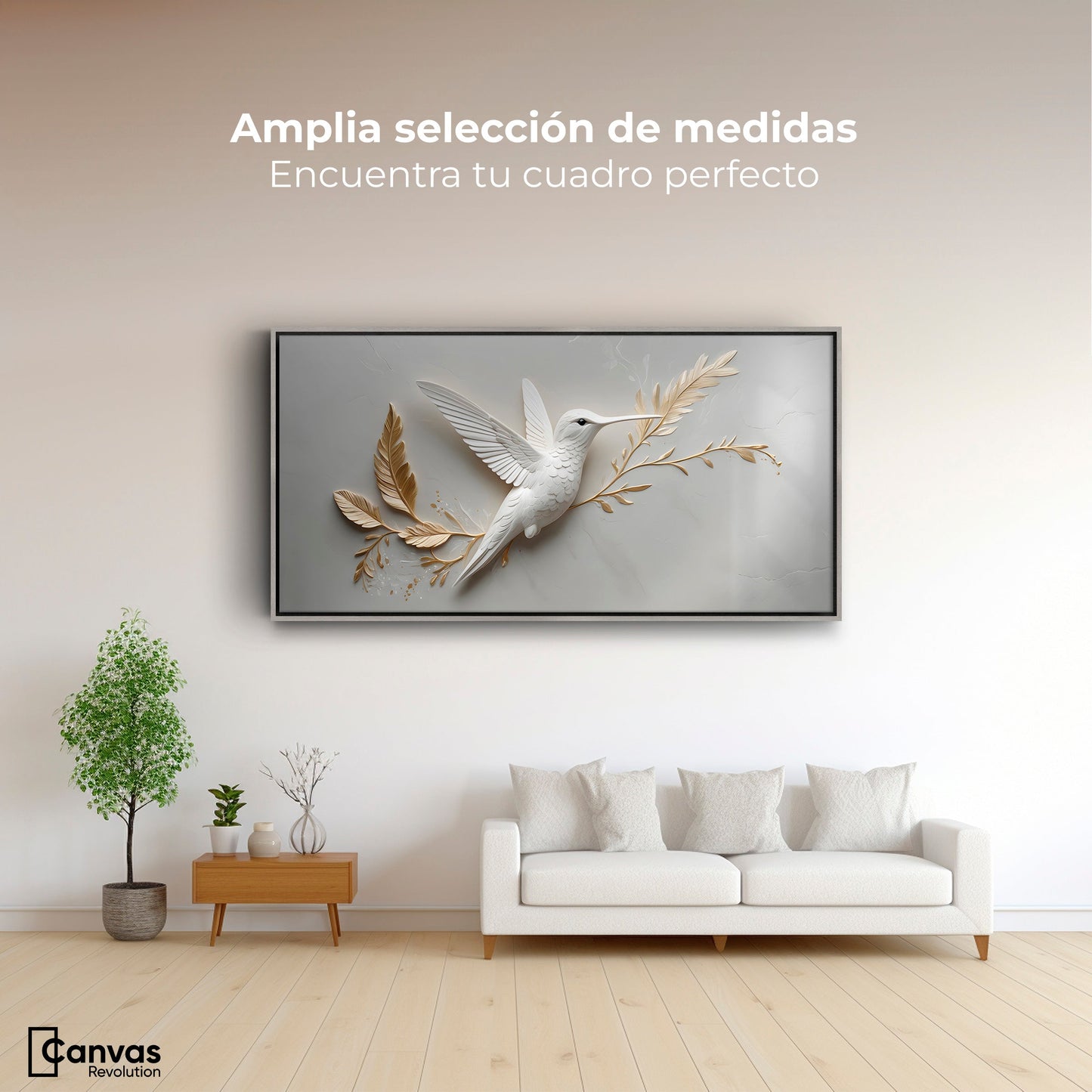 Cuadros Decorativos Canvas Revolution | Colibri Armonioso | Montaje3