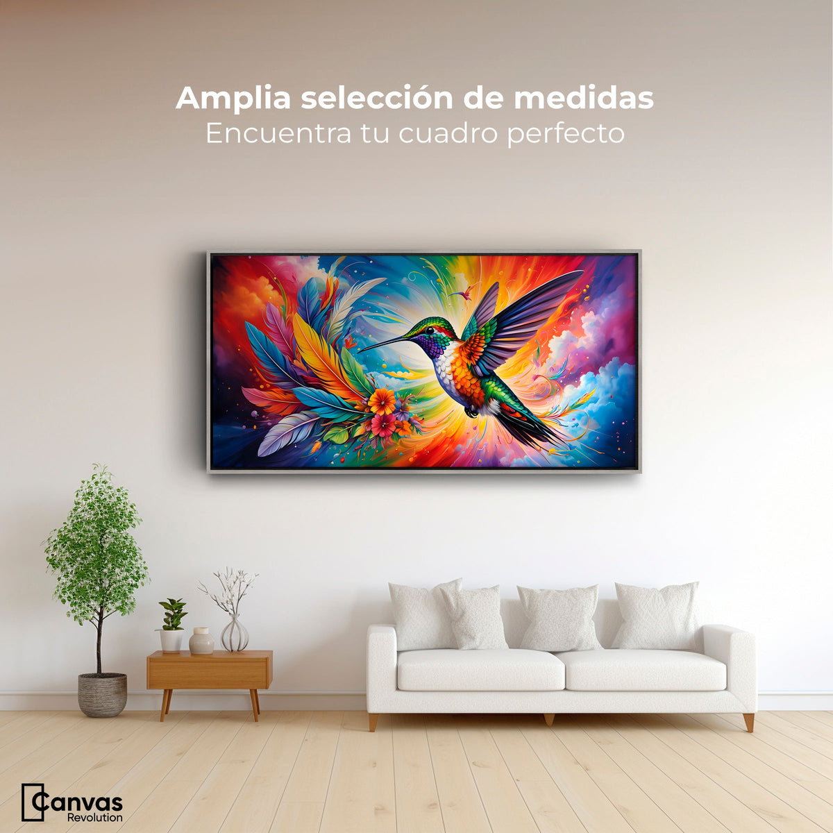 Cuadros Decorativos Canvas Revolution | Colibri Celestial | Montaje3
