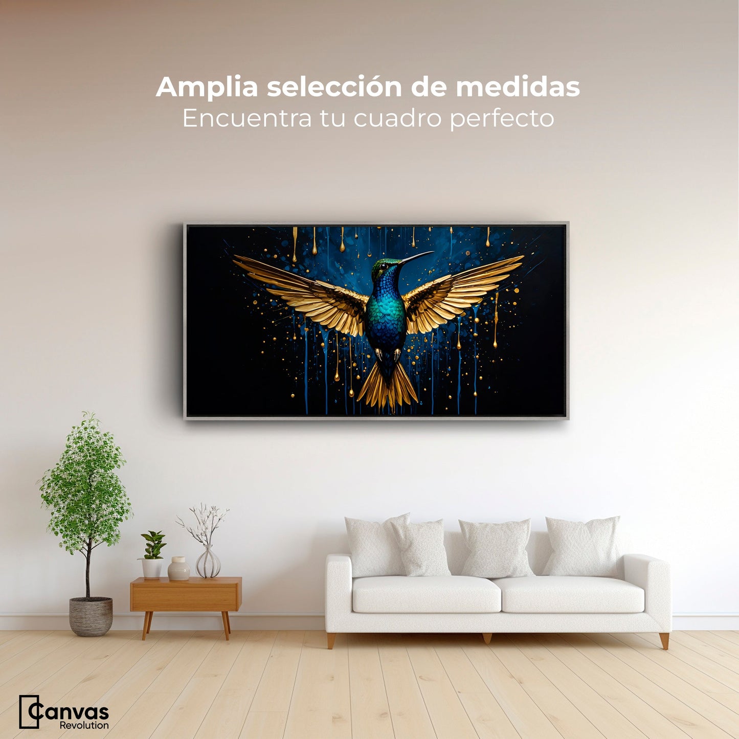 Cuadros Decorativos Canvas Revolution | Colibri Destellos | Montaje3
