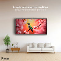 Cuadros Decorativos Canvas Revolution | Colibri En Cerezo | Montaje3
