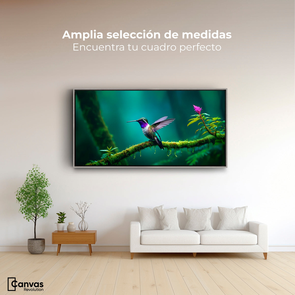 Cuadros Decorativos Canvas Revolution | Colibri Selvatico | Montaje3