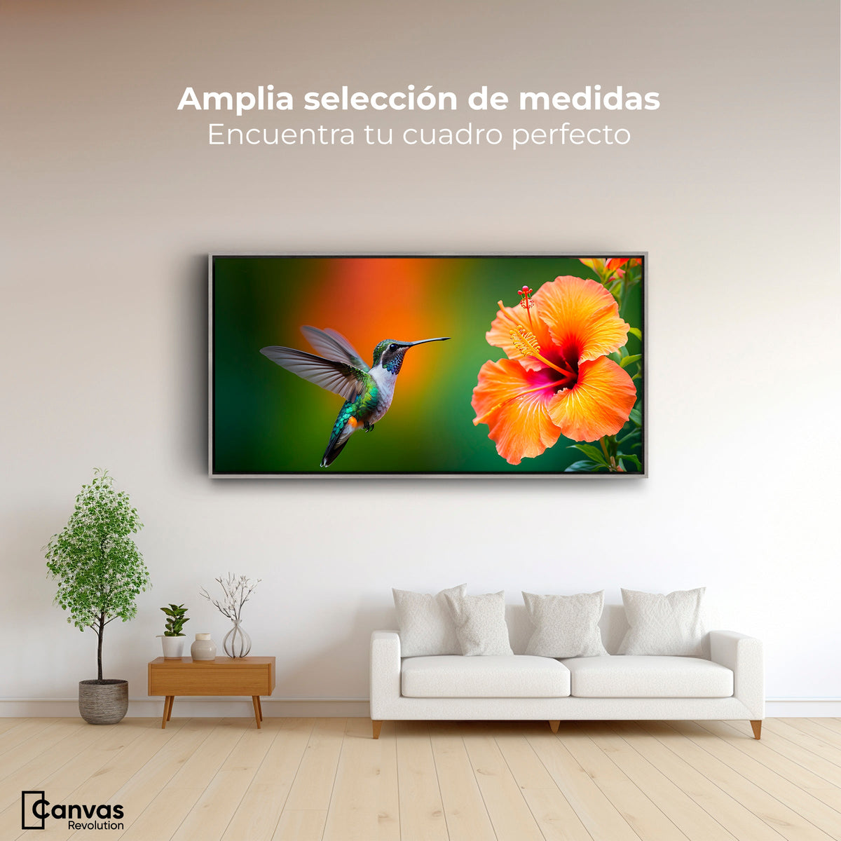 Cuadros Decorativos Canvas Revolution | Colibri Simpleza | Montaje3