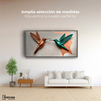 Cuadros Decorativos Canvas Revolution | Colibri Verde Cobre | Montaje3