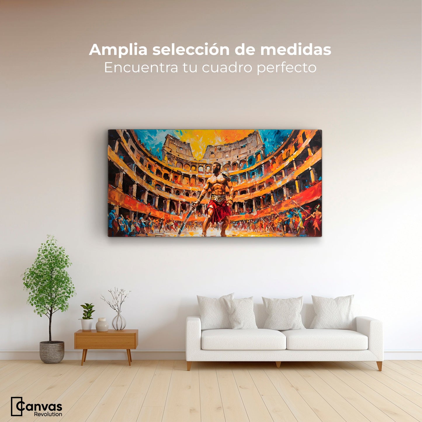 Cuadros Decorativos Canvas Revolution | Combate Gladiador | Montaje3