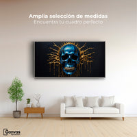 Cuadros Decorativos Canvas Revolution | Craneo Azul Zafiro | Montaje3