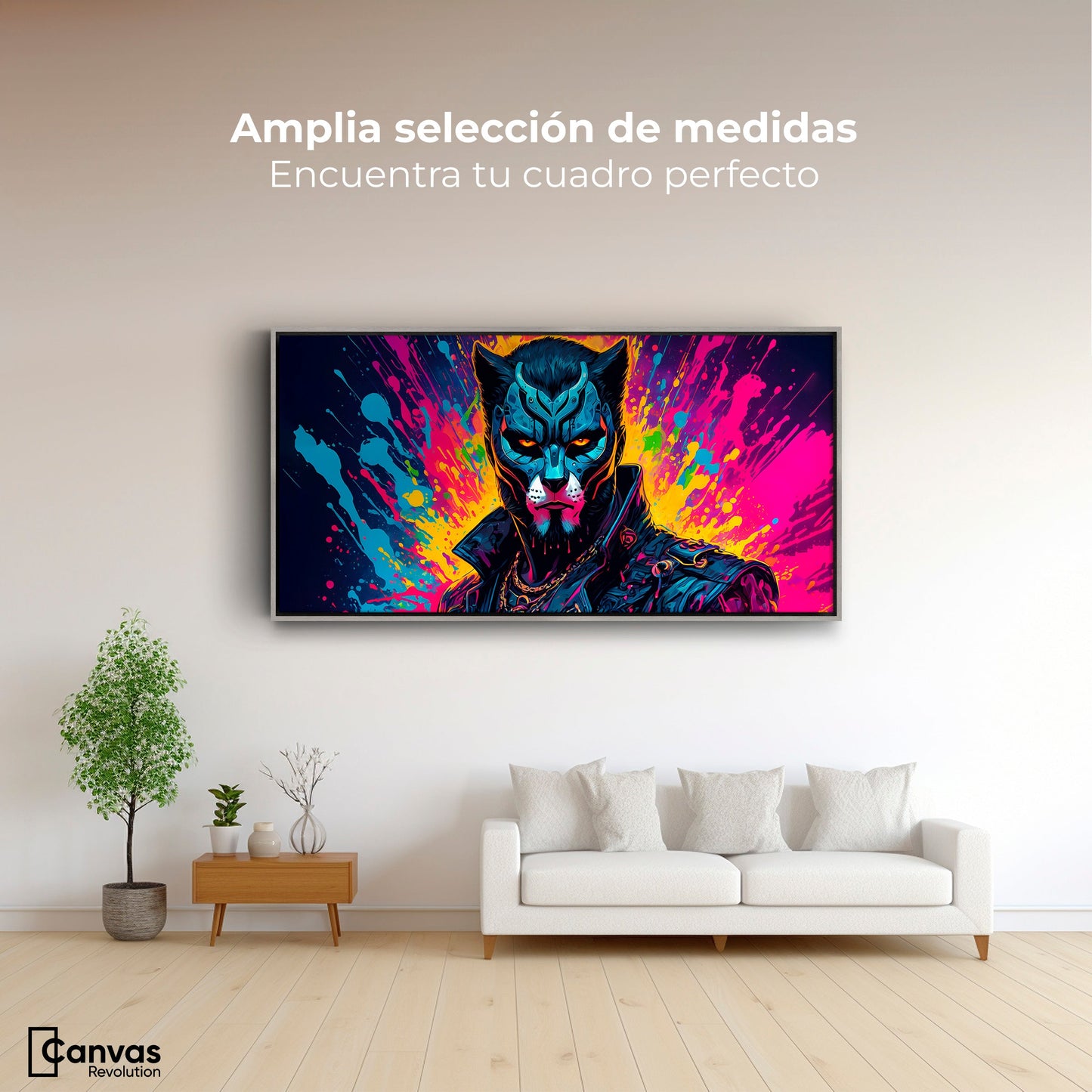 Cuadros Decorativos Canvas Revolution | Destellos Felinos | Montaje3