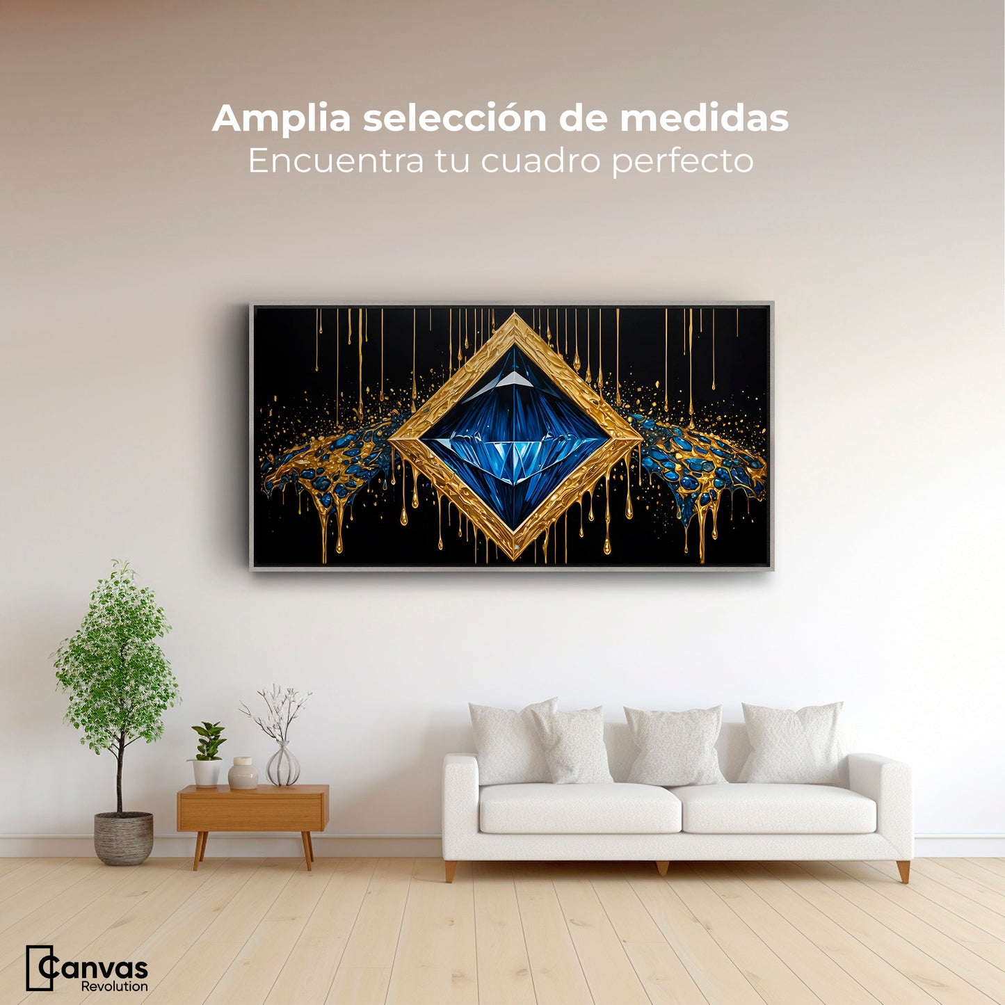 Cuadros Decorativos Canvas Revolution | Diamante Zafiro | Montaje3