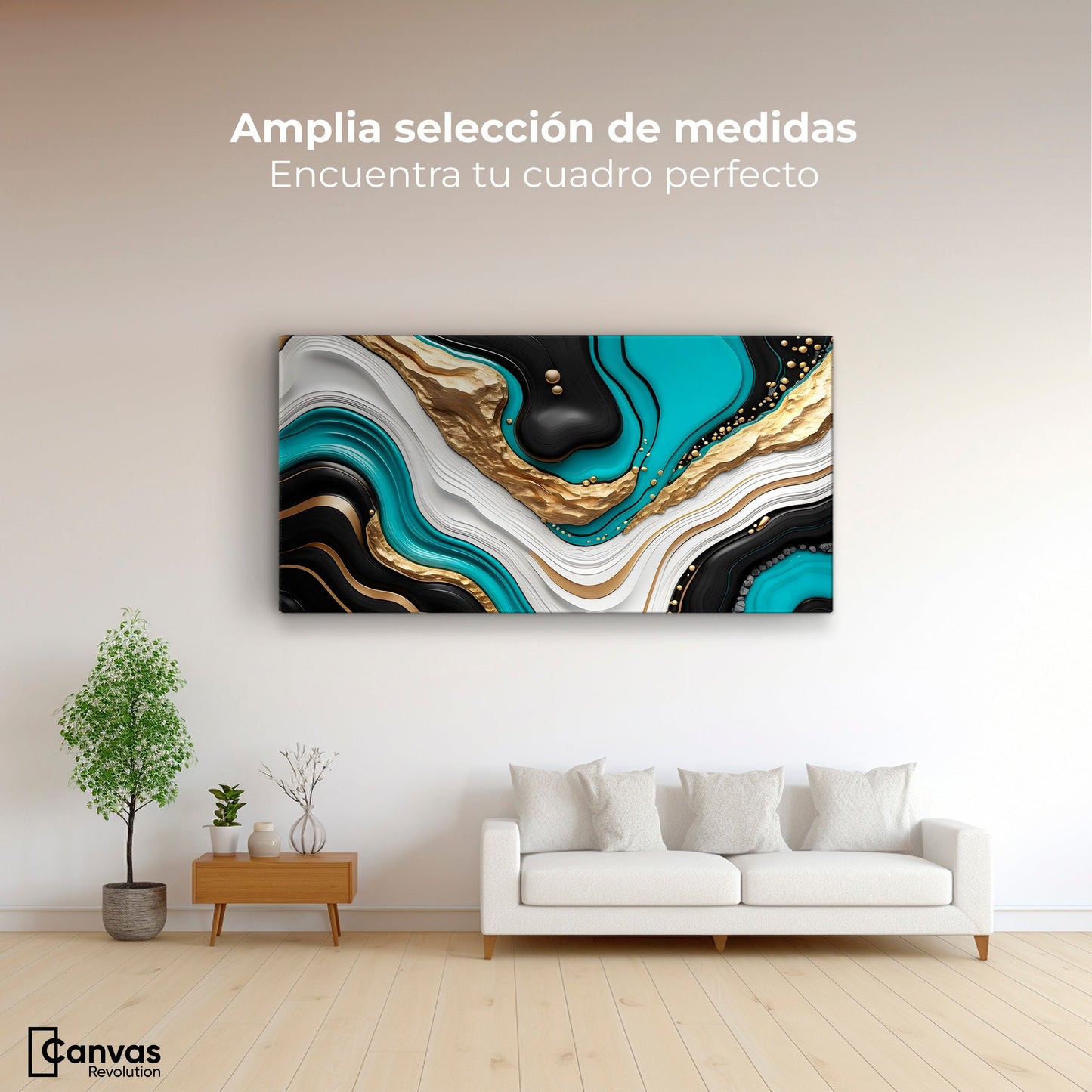 Cuadros Decorativos Canvas Revolution | Elegancia Fluida | Montaje3
