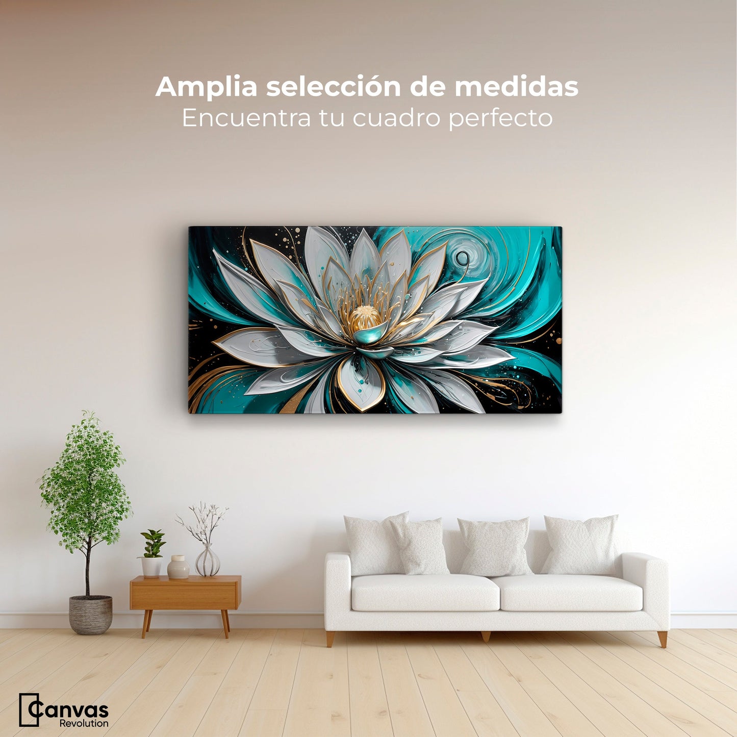 Cuadros Decorativos Canvas Revolution | Esencia De Loto | Montaje3