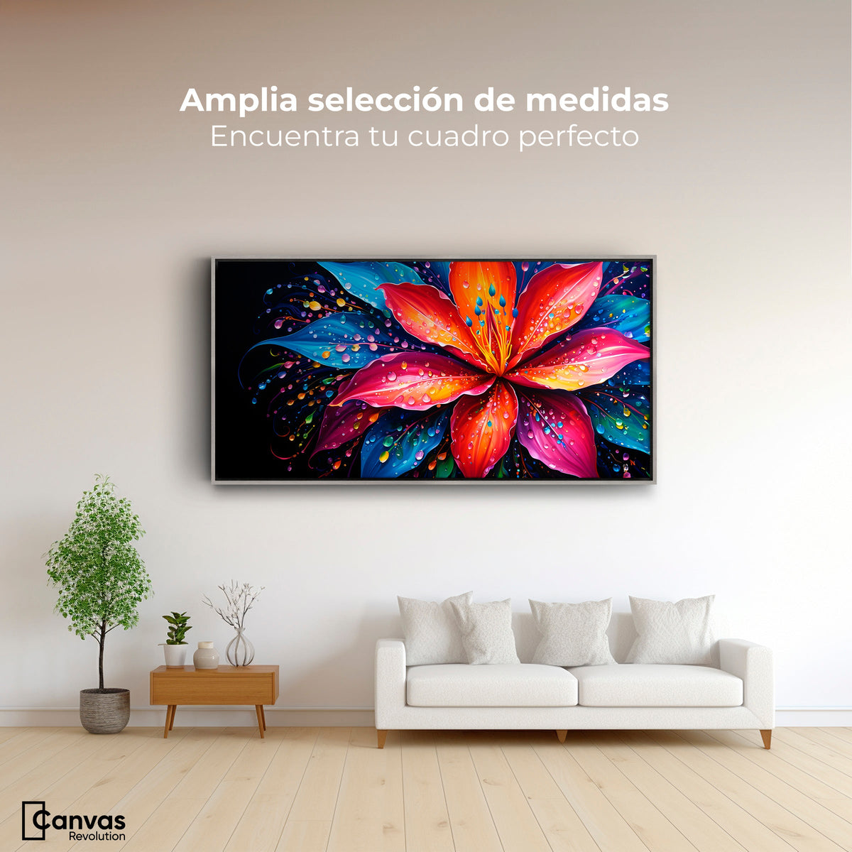 Cuadros Decorativos Canvas Revolution | Flor Aurea Nitida | Montaje3