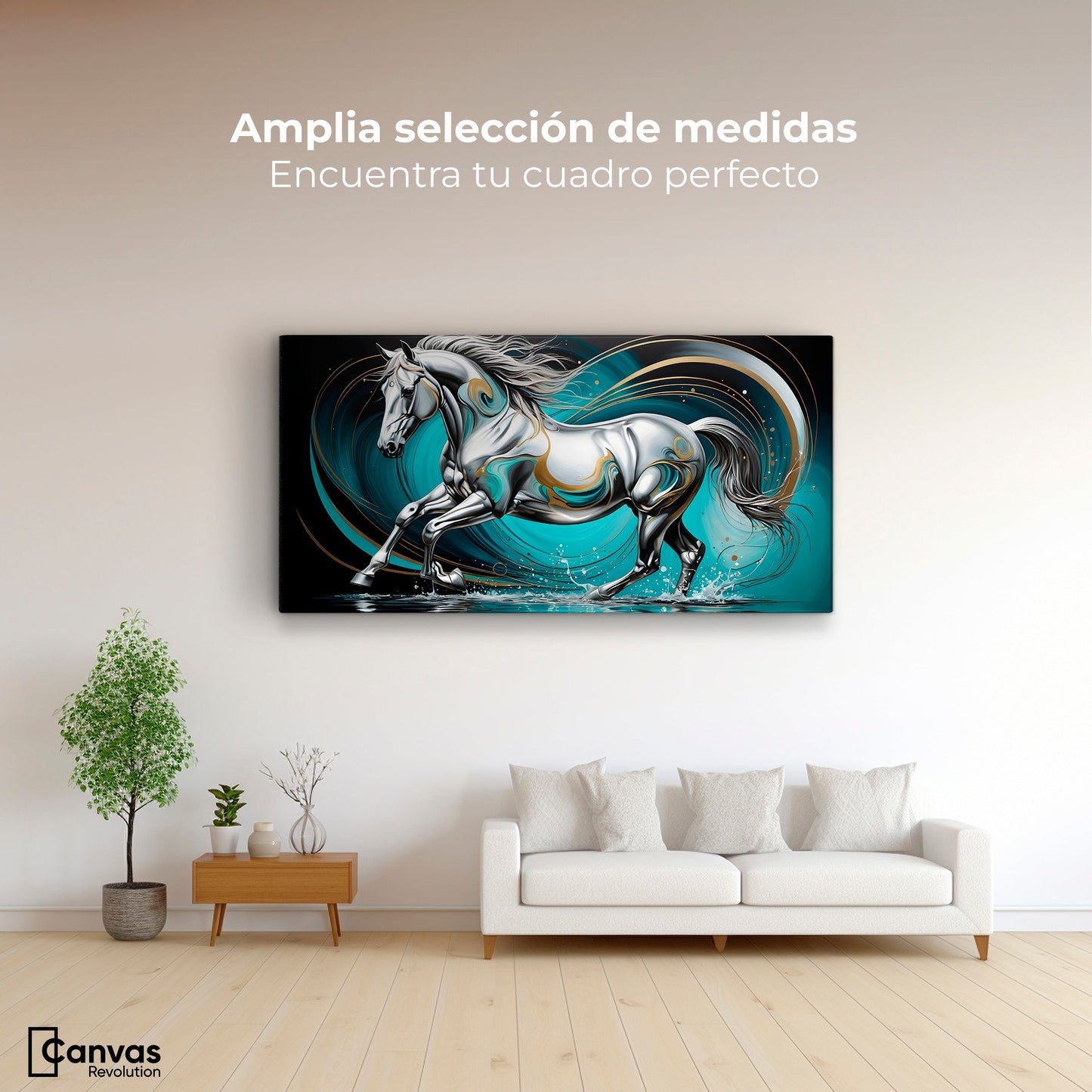 Cuadros Decorativos Canvas Revolution | Fuerza Caballo | Montaje3