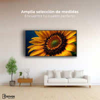 Cuadros Decorativos Canvas Revolution | Girasol Luz Dorada | Montaje3