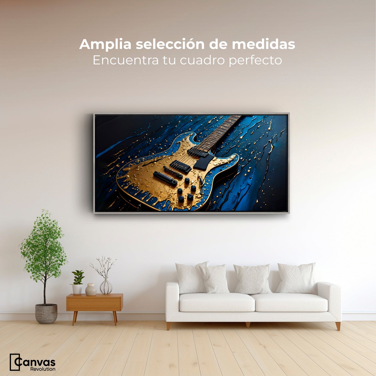 Cuadros Decorativos Canvas Revolution | Guitarra Luminosa | Montaje3
