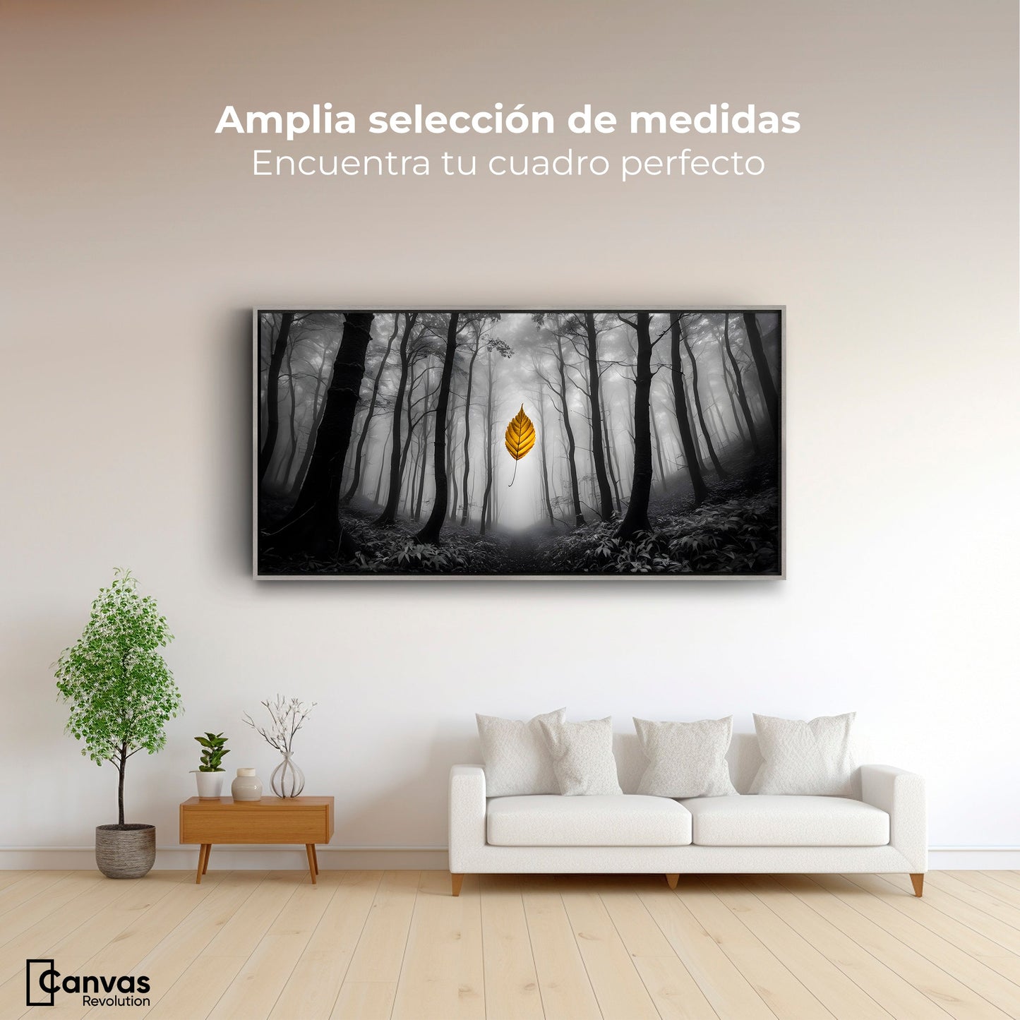 Cuadros Decorativos Canvas Revolution | Hoja En Silencio | Montaje3