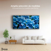 Cuadros Decorativos Canvas Revolution | Hortensia Azulada | Montaje3