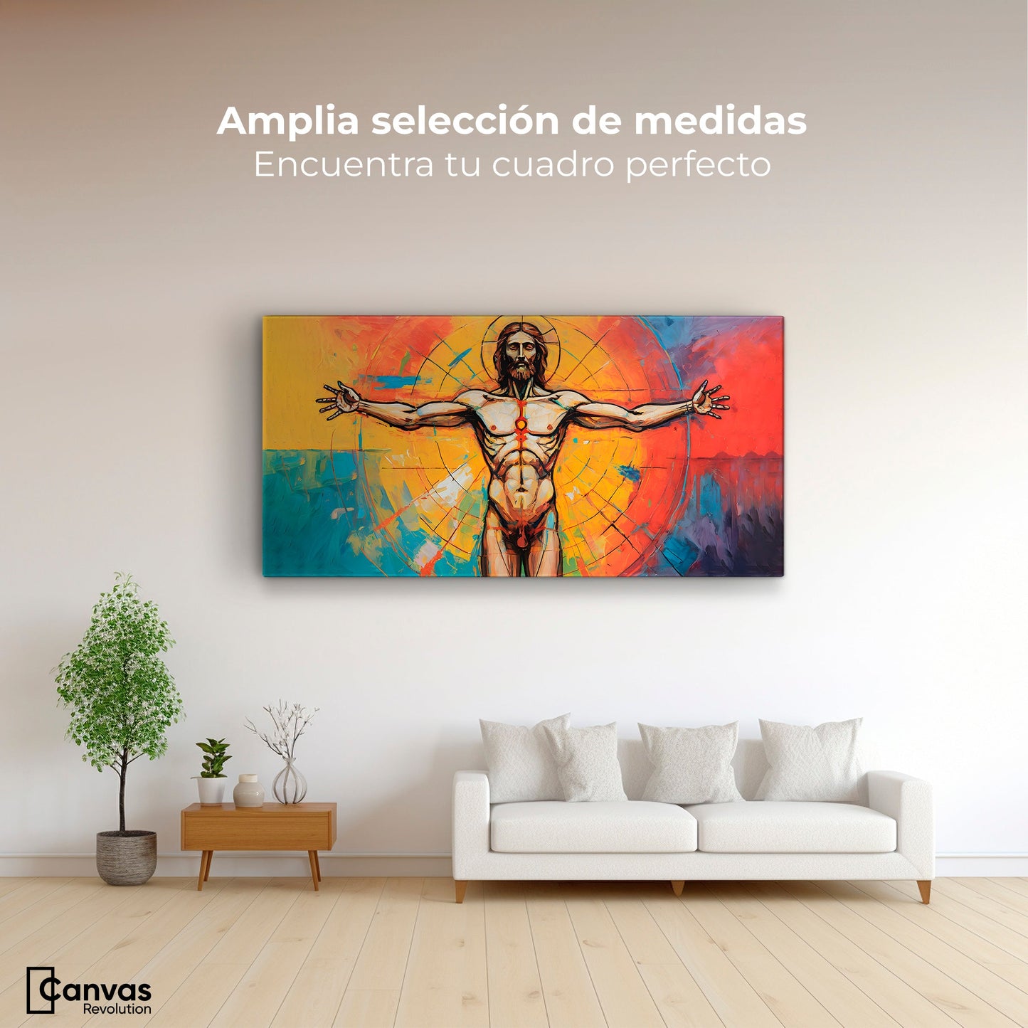 Cuadros Decorativos Canvas Revolution | Jesus Meditando | Montaje3