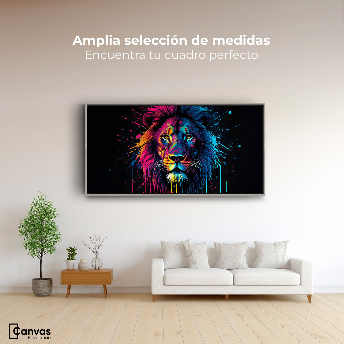 Cuadros Decorativos Canvas Revolution | Leon Cromatico | Montaje3