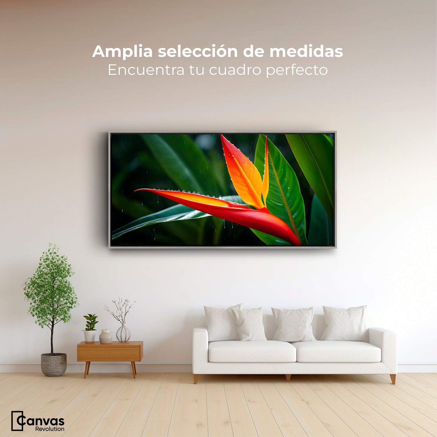 Cuadros Decorativos Canvas Revolution | Llama De Heliconia | Montaje3