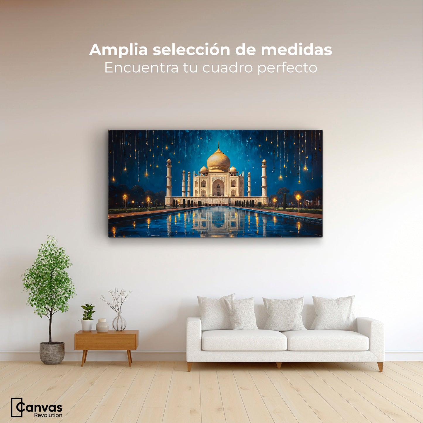 Cuadros Decorativos Canvas Revolution | Lluvia Taj Mahal | Montaje3
