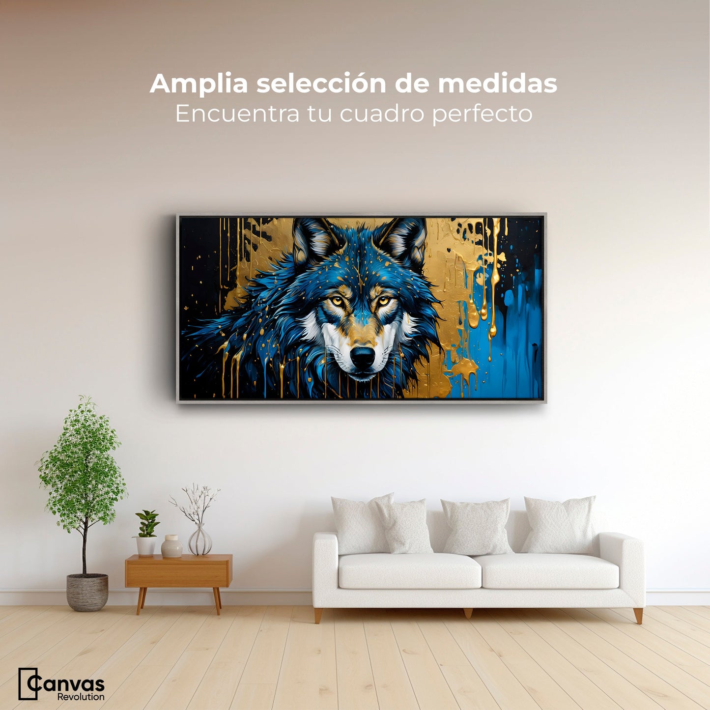 Cuadros Decorativos Canvas Revolution | Lobo Majestuoso | Montaje3
