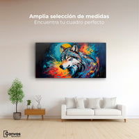 Cuadros Decorativos Canvas Revolution | lobo-splash-color | Montaje3