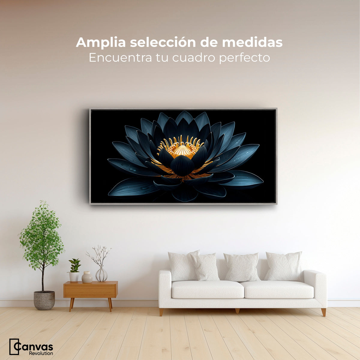 Cuadros Decorativos Canvas Revolution | Loto En Sombra | Montaje3