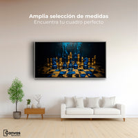 Cuadros Decorativos Canvas Revolution | Majestad Azul Oro | Montaje3