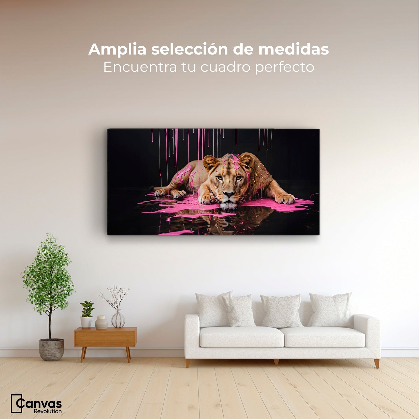 Cuadros Decorativos Canvas Revolution | Majestad Rosada | Montaje3
