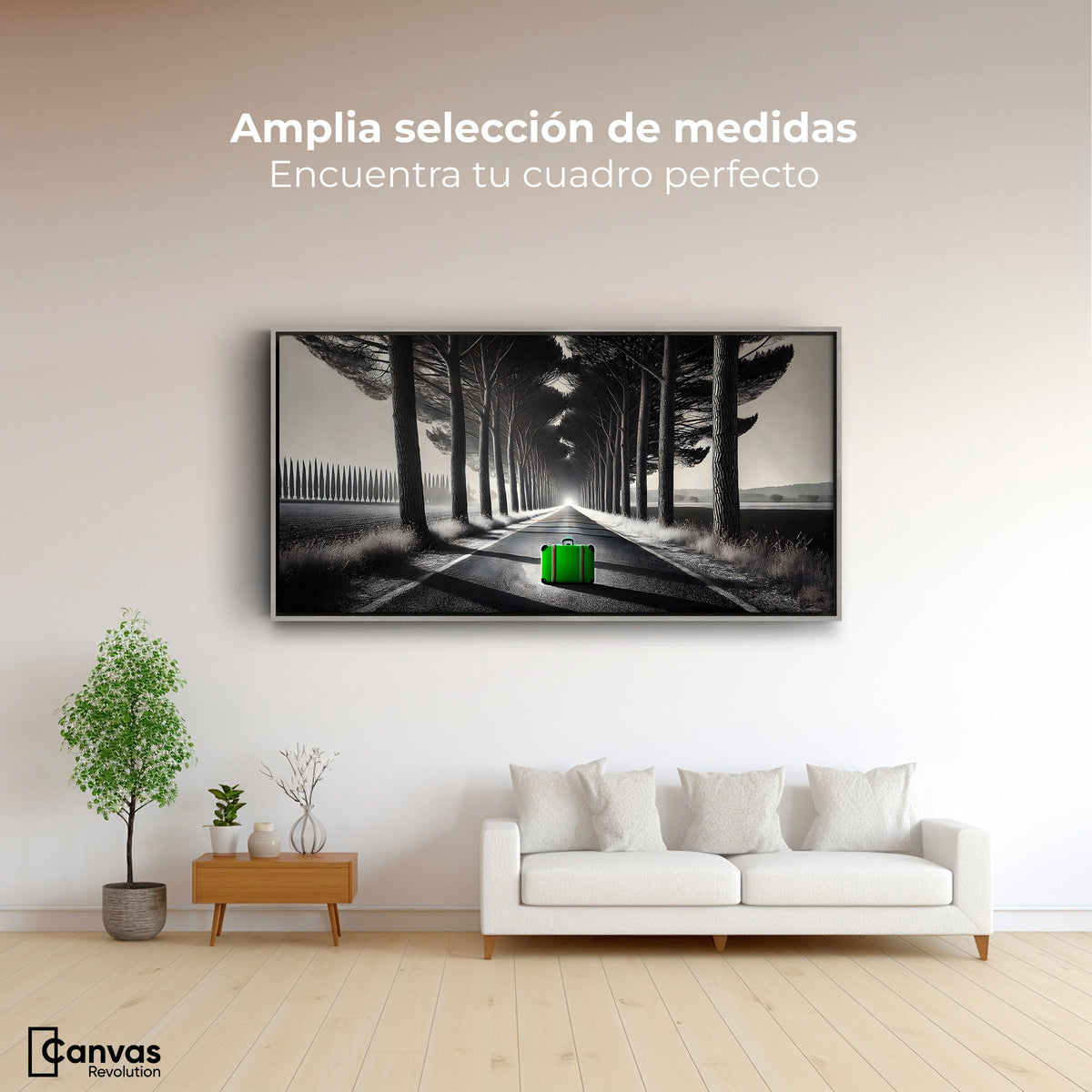 Cuadros Decorativos Canvas Revolution | Maleta Solitaria | Montaje3