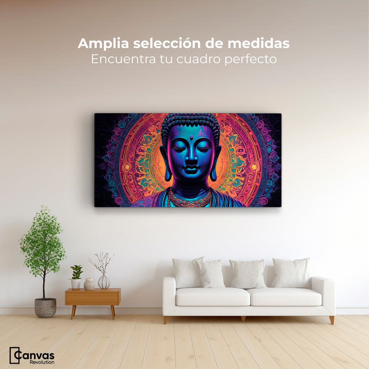 Cuadros Decorativos Canvas Revolution | Mandala Luminoso | Montaje3