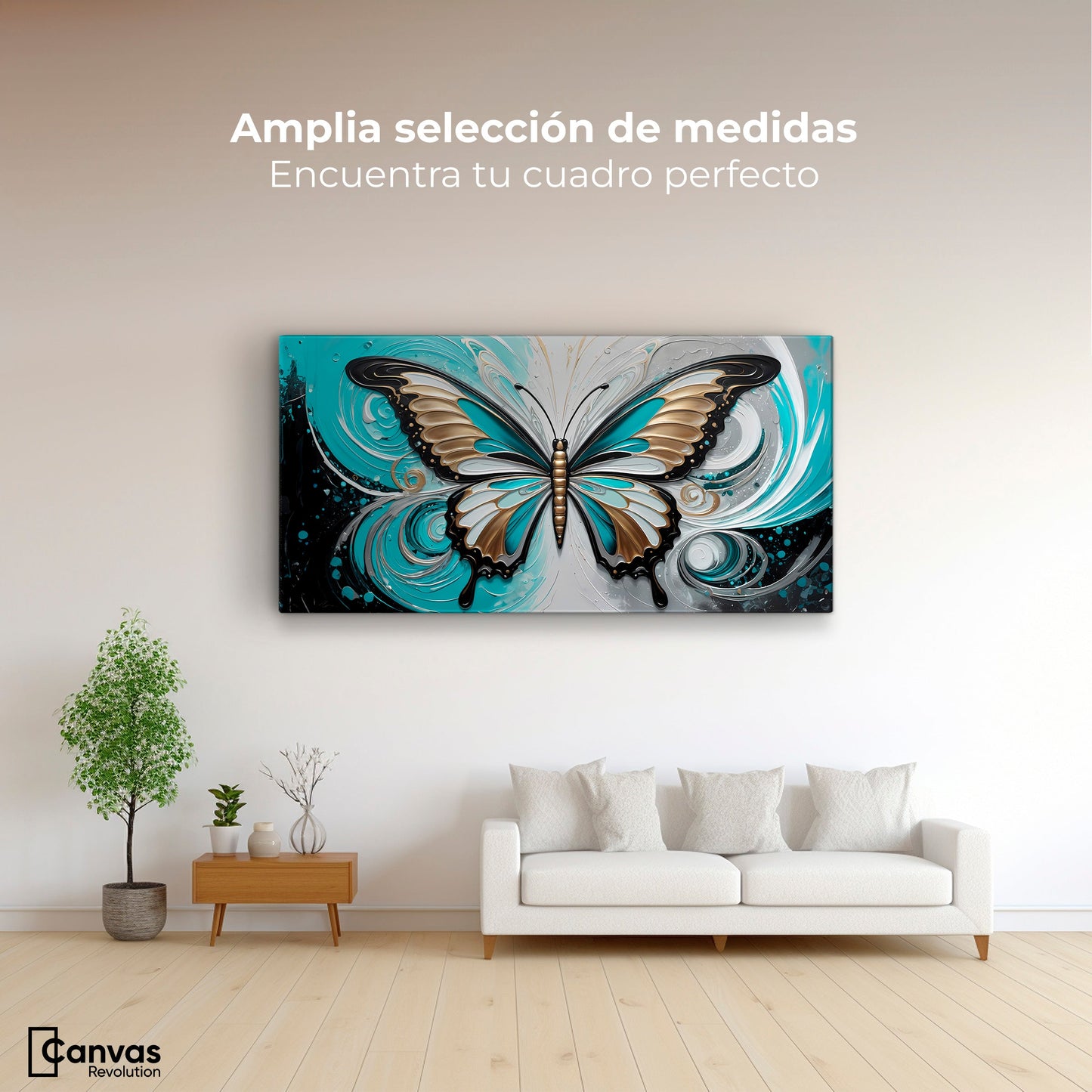 Cuadros Decorativos Canvas Revolution | Mariposa En Calma | Montaje3