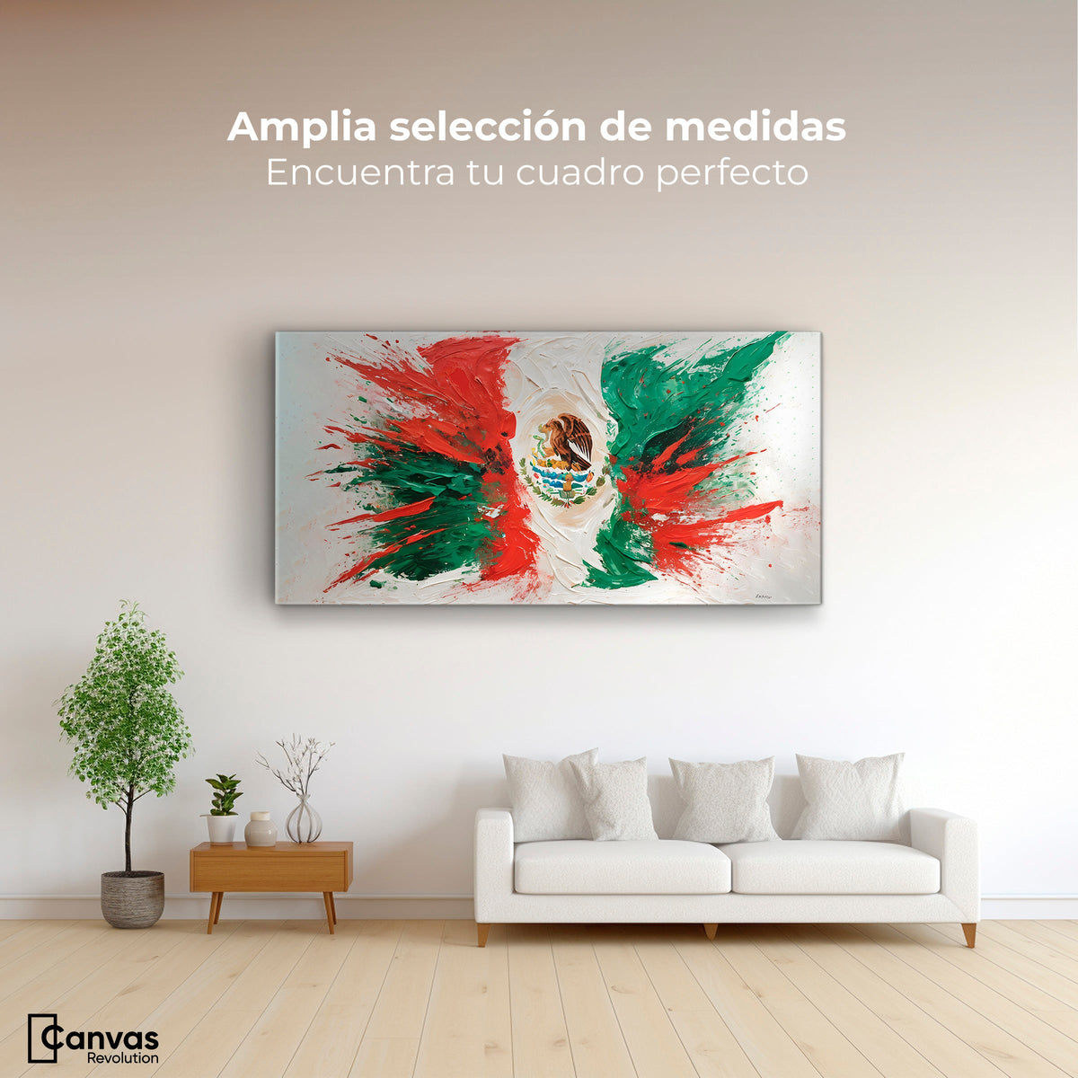 Cuadros Decorativos Canvas Revolution | Mexico Bandera | Montaje3