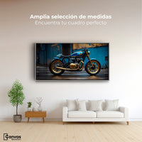 Cuadros Decorativos Canvas Revolution | Motocicleta Azul | Montaje3