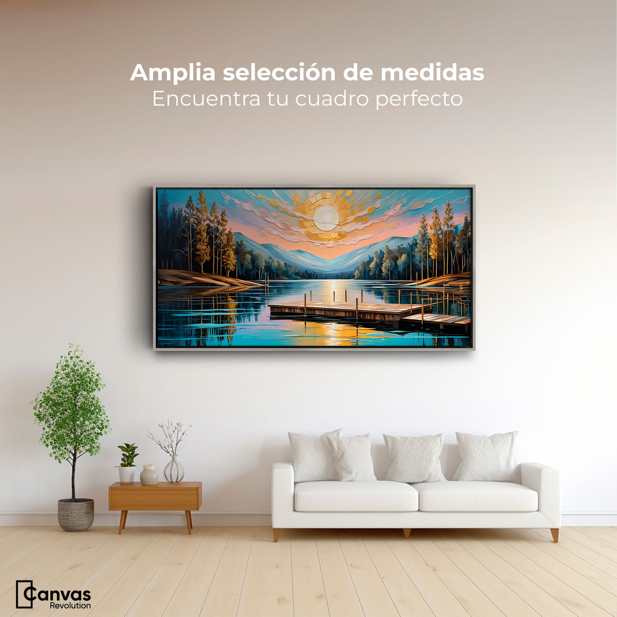 Cuadros Decorativos Canvas Revolution | Muelle Brillante | Montaje3