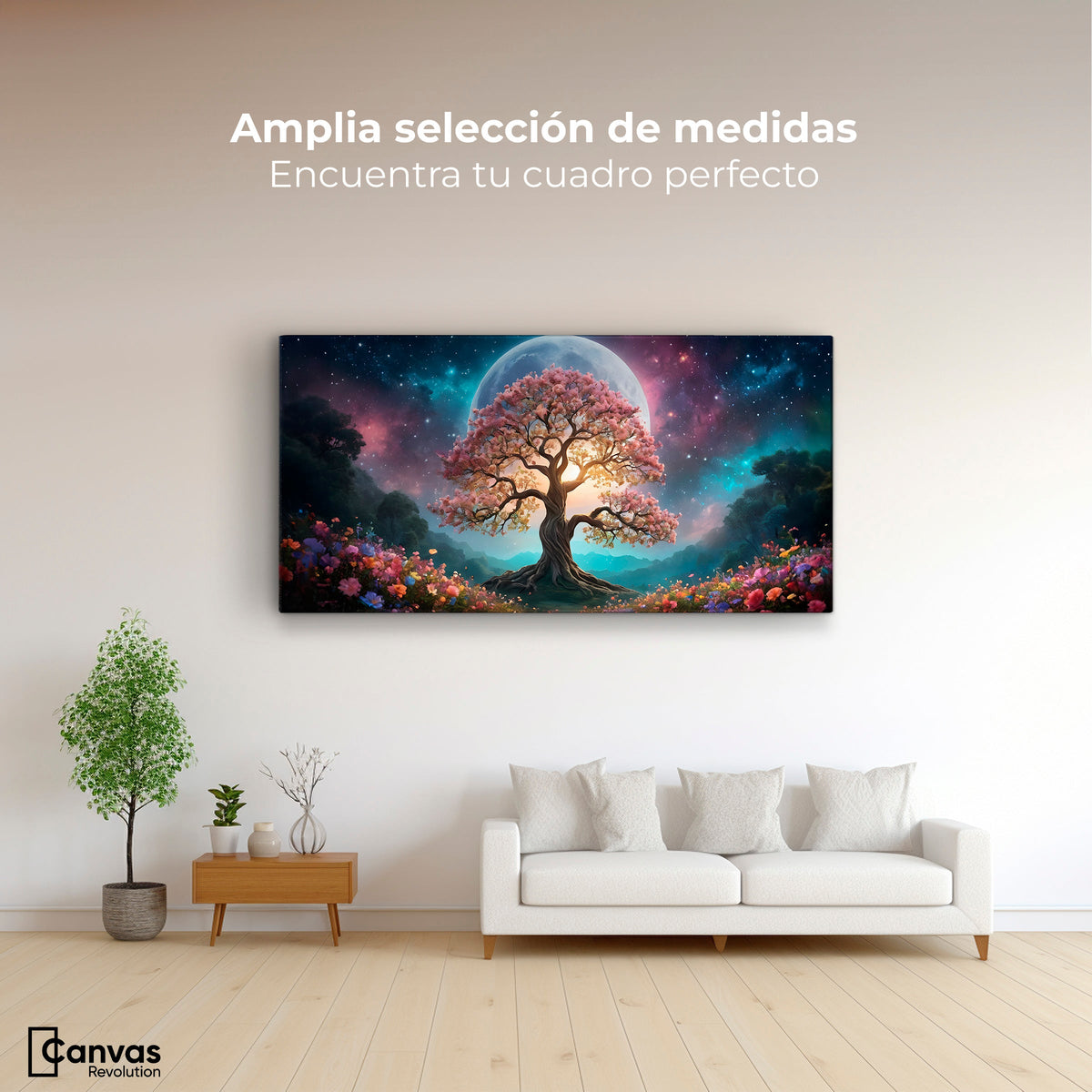 Cuadros Decorativos Canvas Revolution | Nocturno Floral | Montaje3