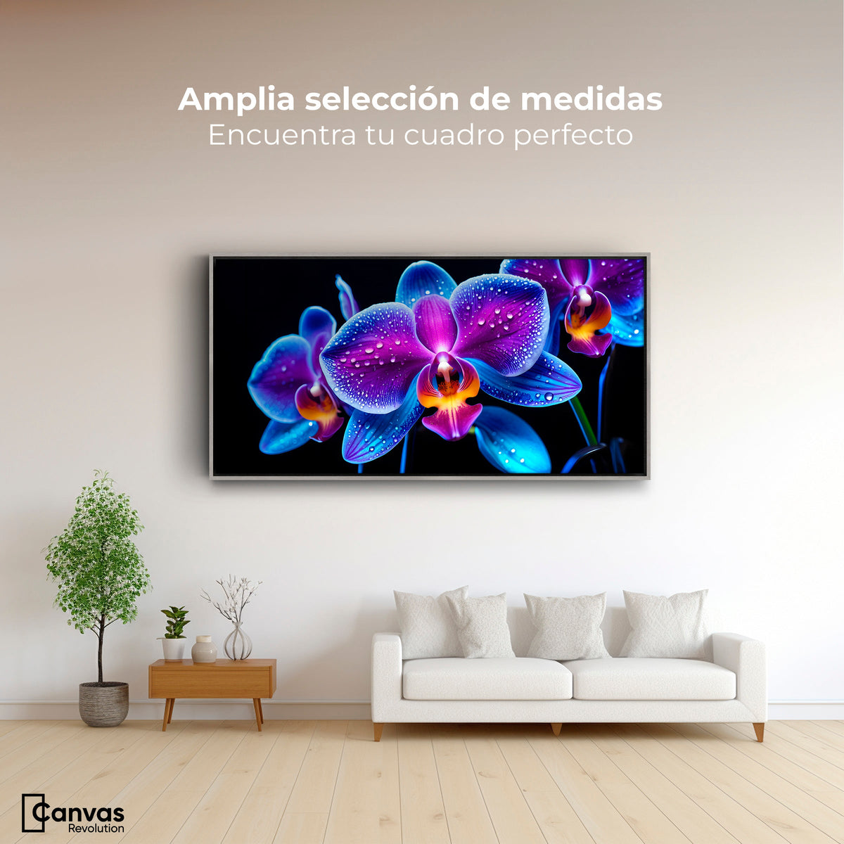 Cuadros Decorativos Canvas Revolution | Orquidea Radiante | Montaje3
