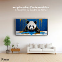 Cuadros Decorativos Canvas Revolution | Panda Azul Profundo | Montaje3